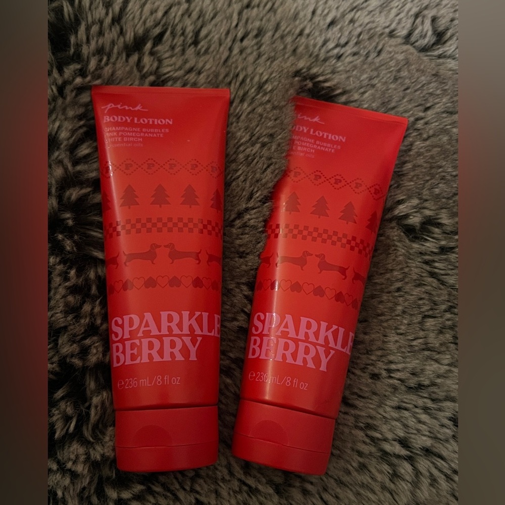 NEW Victoria’s Secret Pink SPARKLA BERRY Body Lotion 8 floz / 236 ml X2